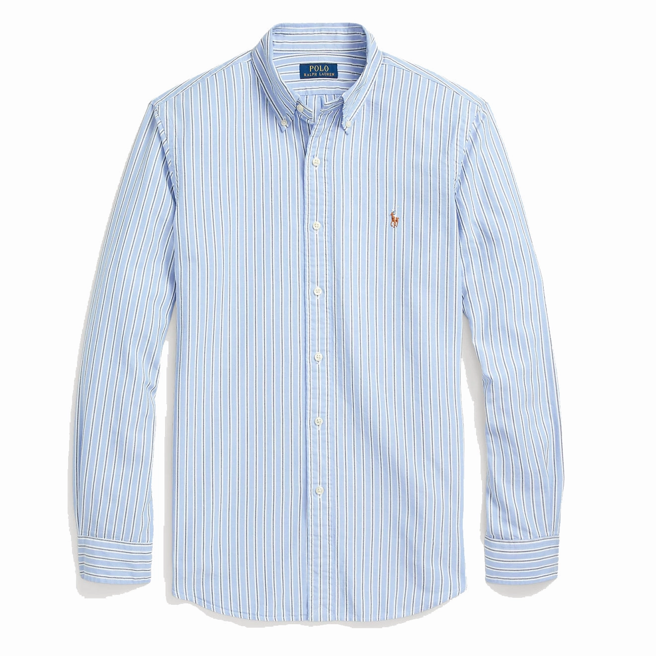 Polo Ralph Lauren Custom Fit Striped Oxford Shirt Blue/White Multi Surprise Discount Today