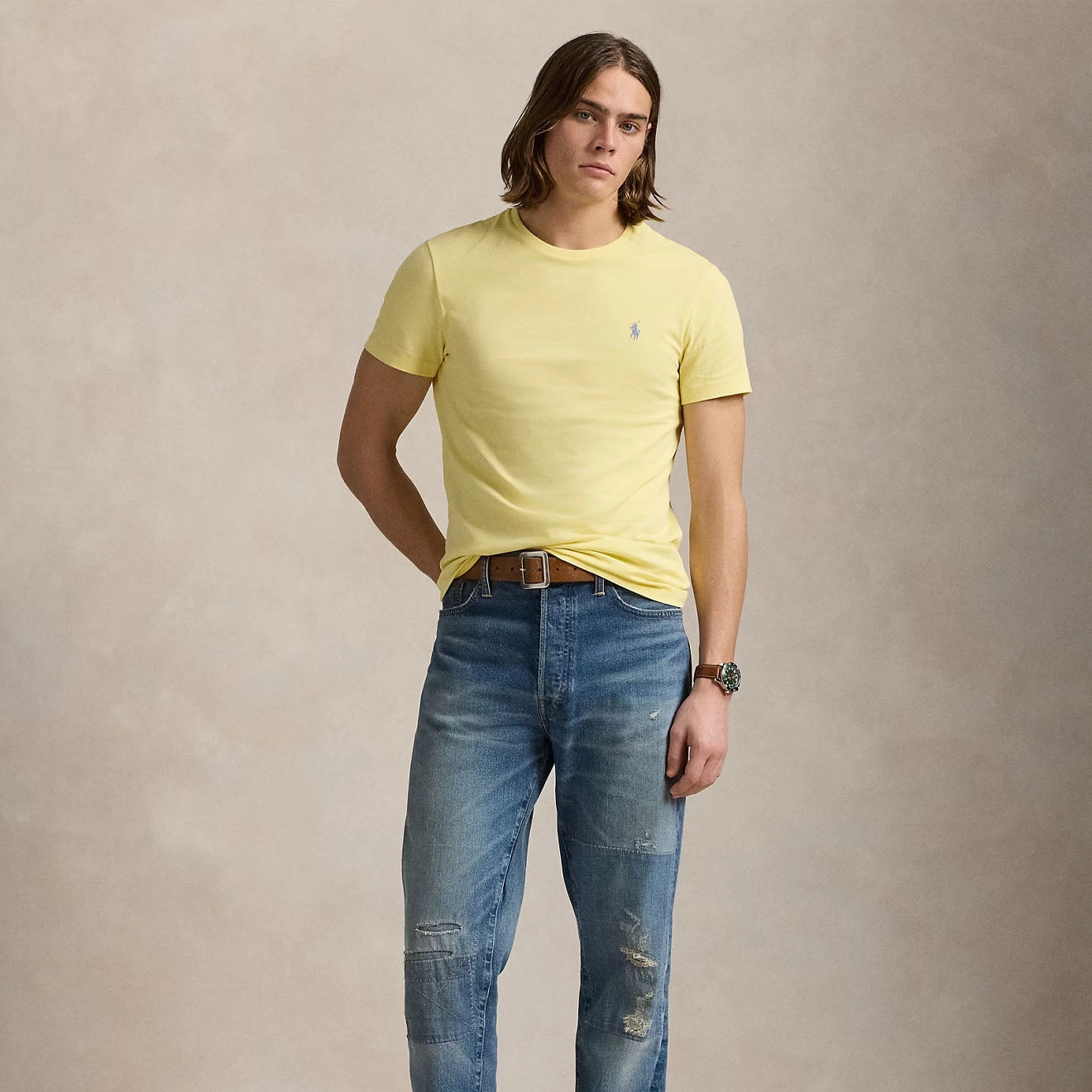 Steal the Deal Now Online Deal Frenzy Polo Ralph Lauren Custom Slim Crewneck T-Shirt Resort Gold