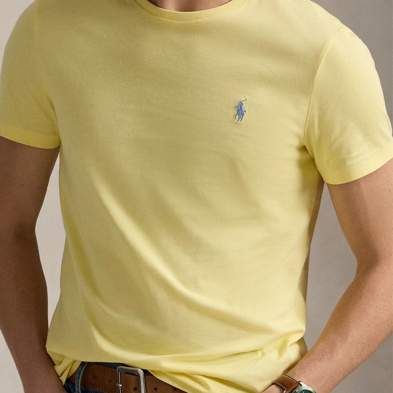 Flash Pick Today Polo Ralph Lauren Custom Slim Crewneck T-Shirt Resort Gold