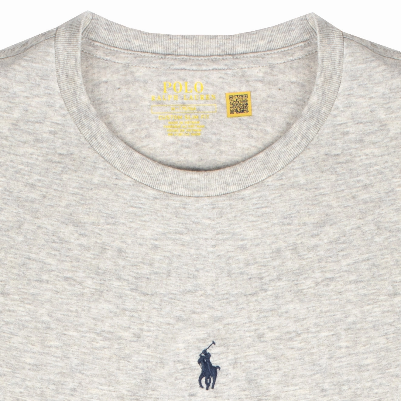 Polo Ralph Lauren Custom Slim Fit Centre Logo T-Shirt Grey Heather MustHave Gift Ideas Special Price Offer
