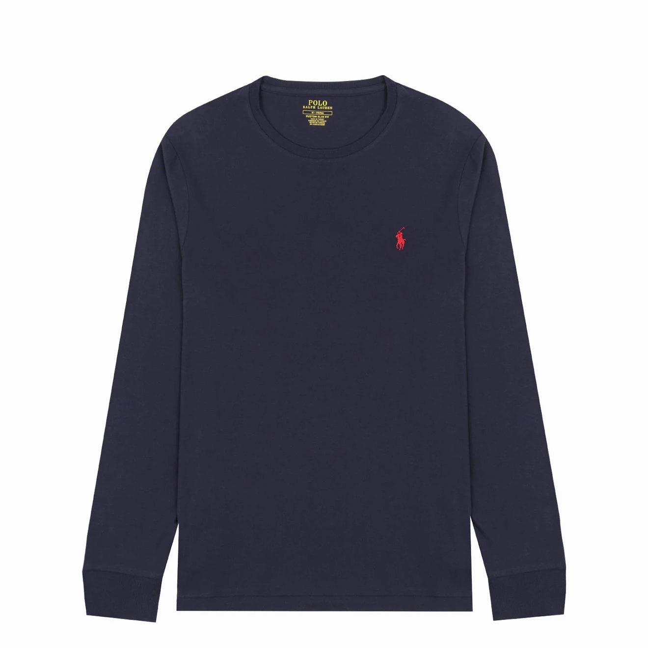 Polo Ralph Lauren Custom Slim Fit Cotton Ls T-Shirt Ink Navy Grab It Now