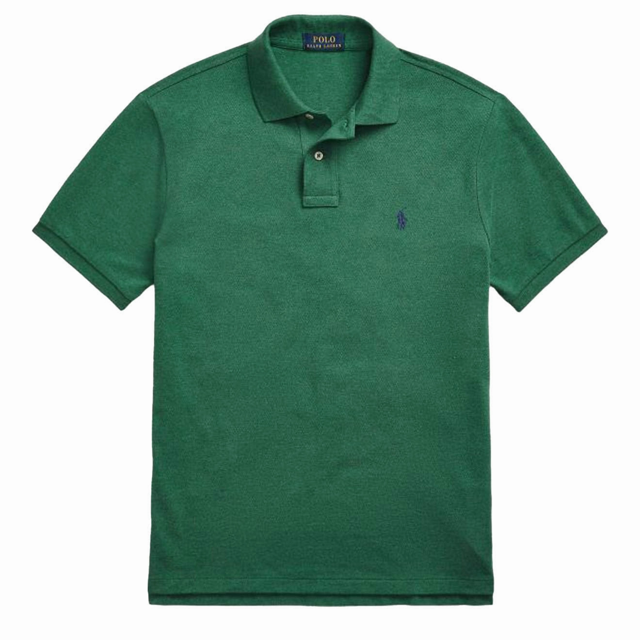 Polo Ralph Lauren Custom Slim Fit Mesh Polo Shirt Green Heather MustHave Items