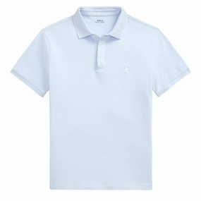 Exclusive Holiday Deal Grab Your Deal Today Polo Ralph Lauren Custom Slim Fit Stretch Oxford Mesh Polo Blue/White