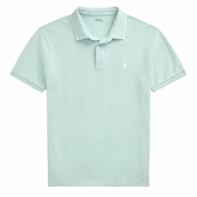 Limited Stock Hot Deal Polo Ralph Lauren Custom Slim Fit Stretch Oxford Mesh Polo Celadon/White