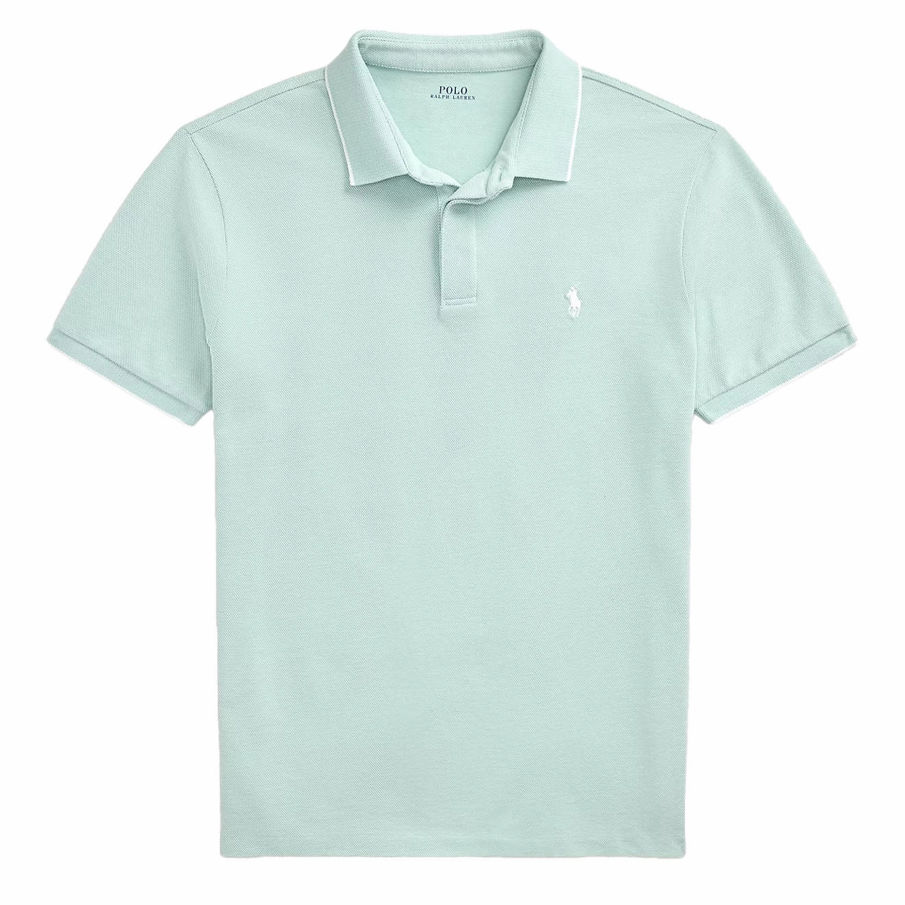 Surprise Discount Today Best Seller Discount Polo Ralph Lauren Custom Slim Fit Stretch Oxford Mesh Polo Celadon/White