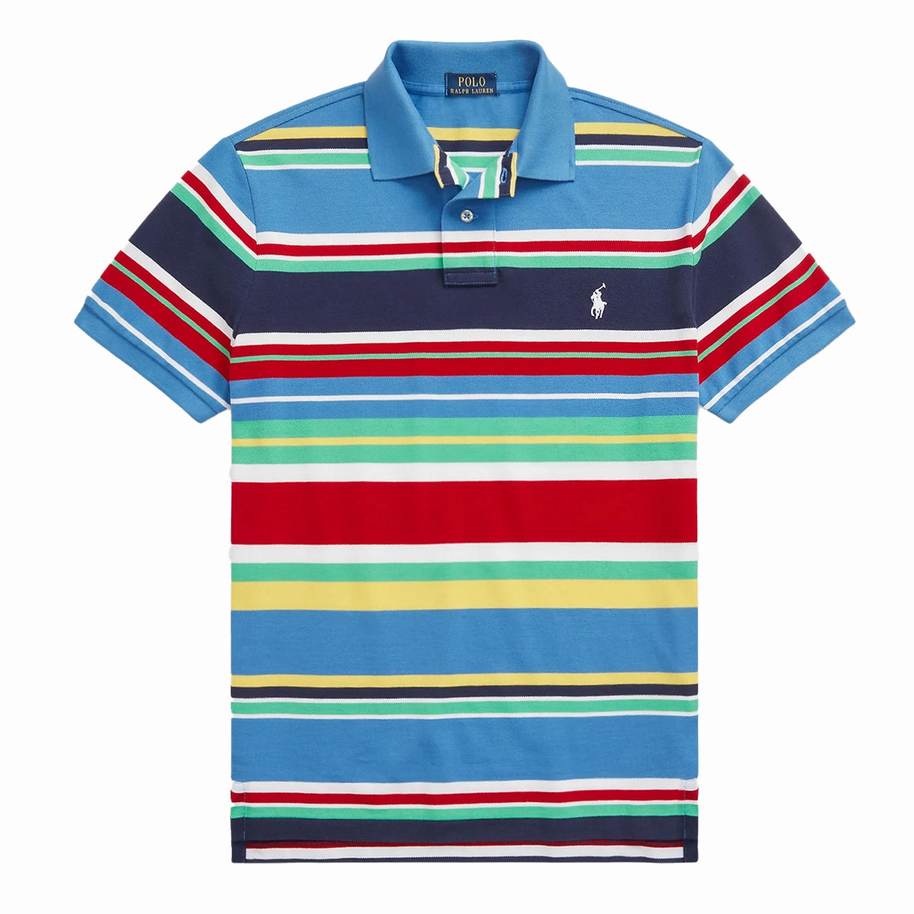 Polo Ralph Lauren Custom Slim Fit Striped Polo Shirt New England Blue Multi Grab Your Deal Today Mega Discount Event