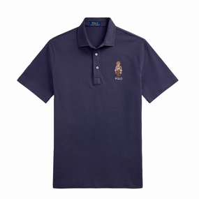 Polo Ralph Lauren Custom Slim Polo Bear Mesh Polo Shirt Faded Blue Heritage Bear Steal Todays Offer Grab Todays Deal