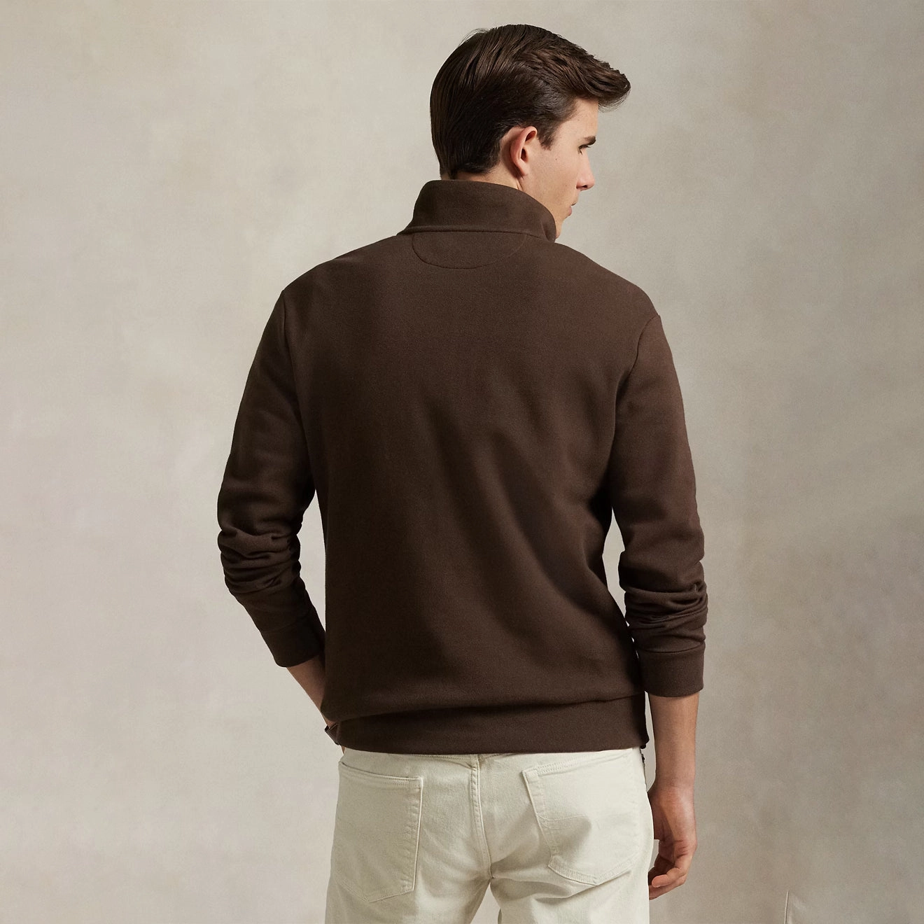 Polo Ralph Lauren Double-Knit Mesh Quarter-Zip Pullover Nutmeg Brown Dont Wait Save Hot Clearance Now