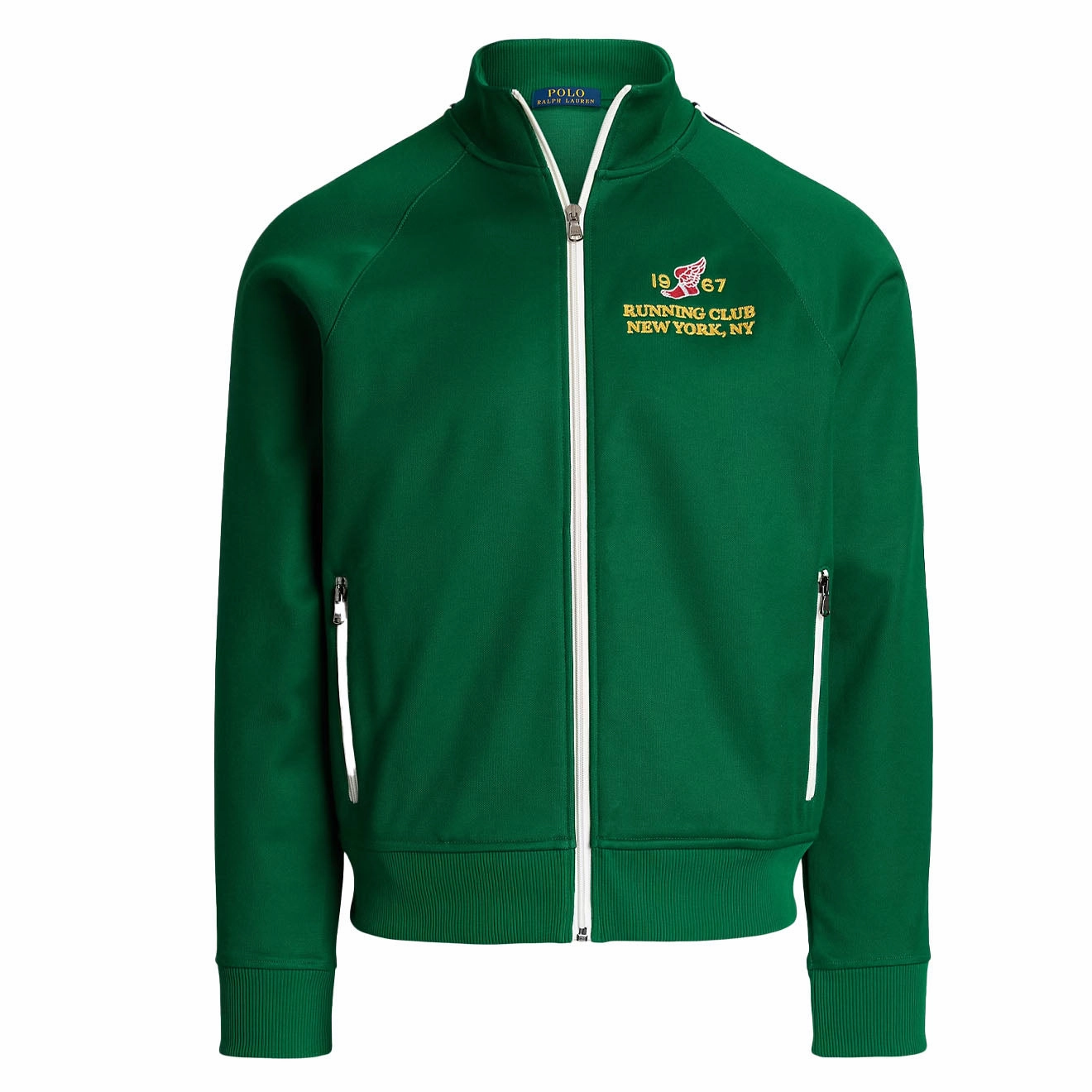 Trending Now Discount Polo Ralph Lauren Embroidered Plaited Tricot Track Jacket Tennis Green