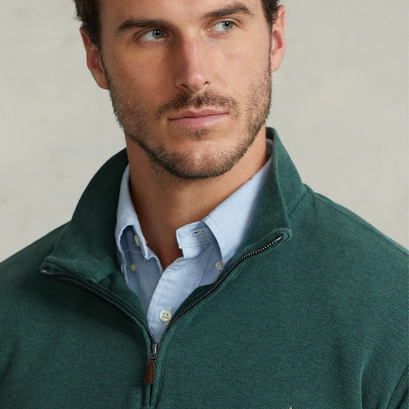 Polo Ralph Lauren Estate-Rib Quarter-Zip Pullover Scotch Pine Heather Todays Trending Deals Trending Now Discount
