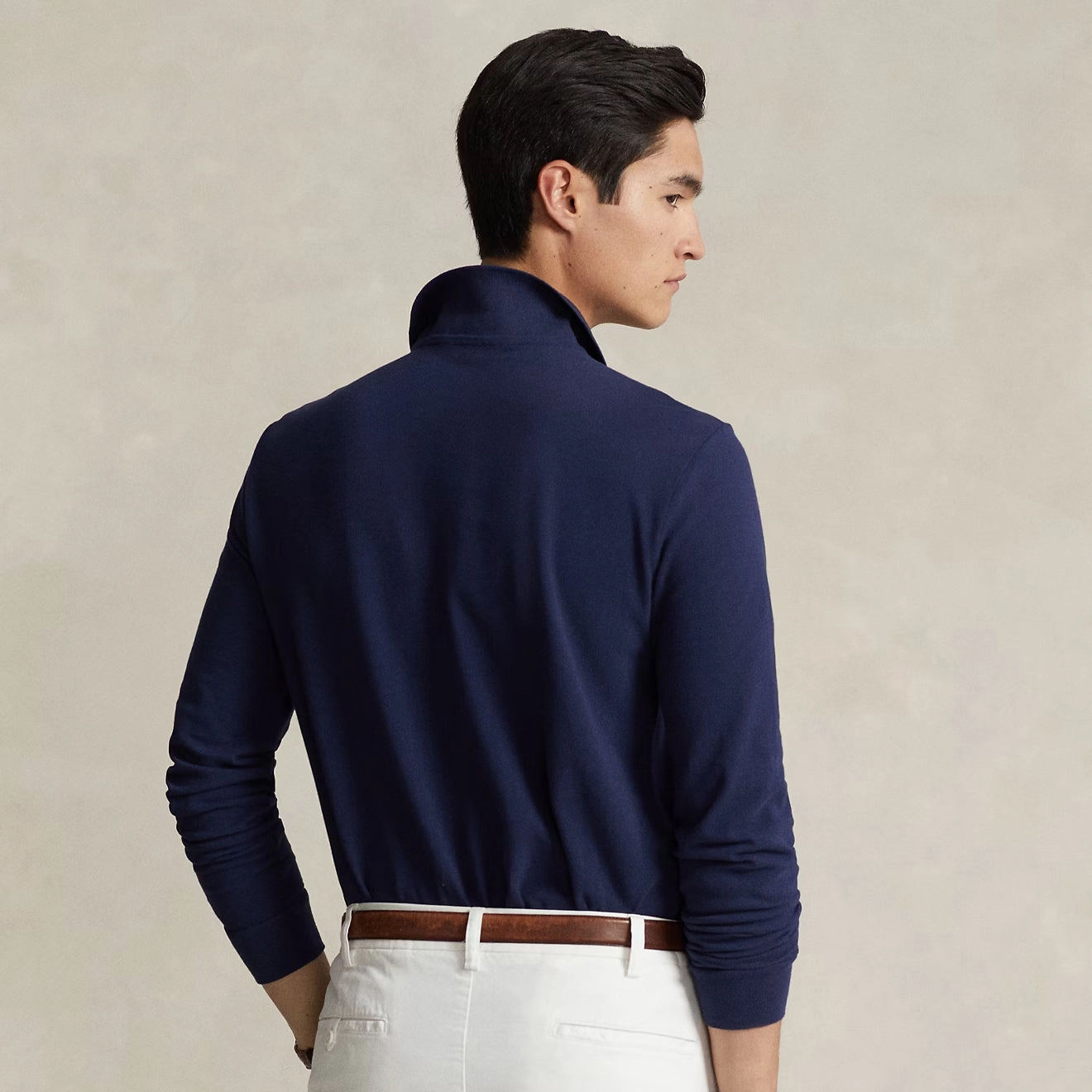 Polo Ralph Lauren L/S Custom Slim Fit Polo Shirt Newport Navy Limited Time Offer Sweet Deal Inside