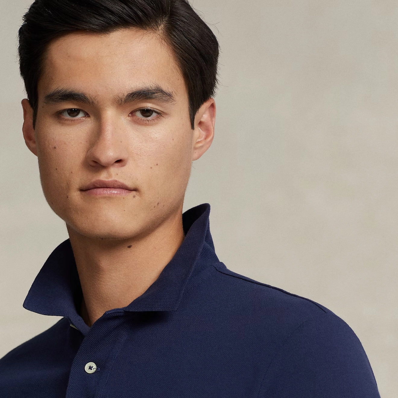 Shop Grab Savings Big Clearance Event Polo Ralph Lauren L/S Custom Slim Fit Polo Shirt Newport Navy