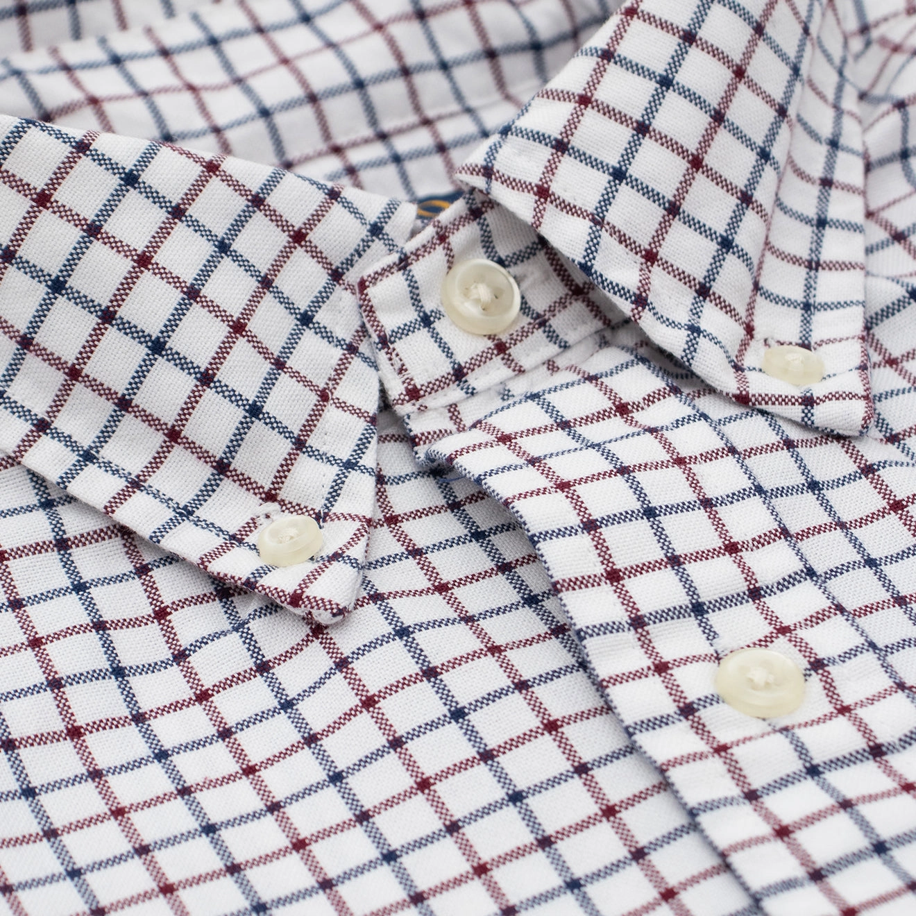 Polo Ralph Lauren L/S Grid Pattern Cotton Shirt White / Wine Multi Sale Ending Soon