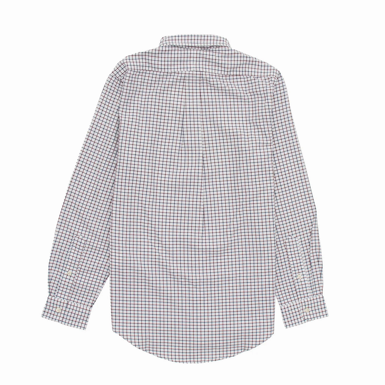 Polo Ralph Lauren L/S Grid Pattern Cotton Shirt White / Wine Multi GiftWorthy Sale Special Offer Inside