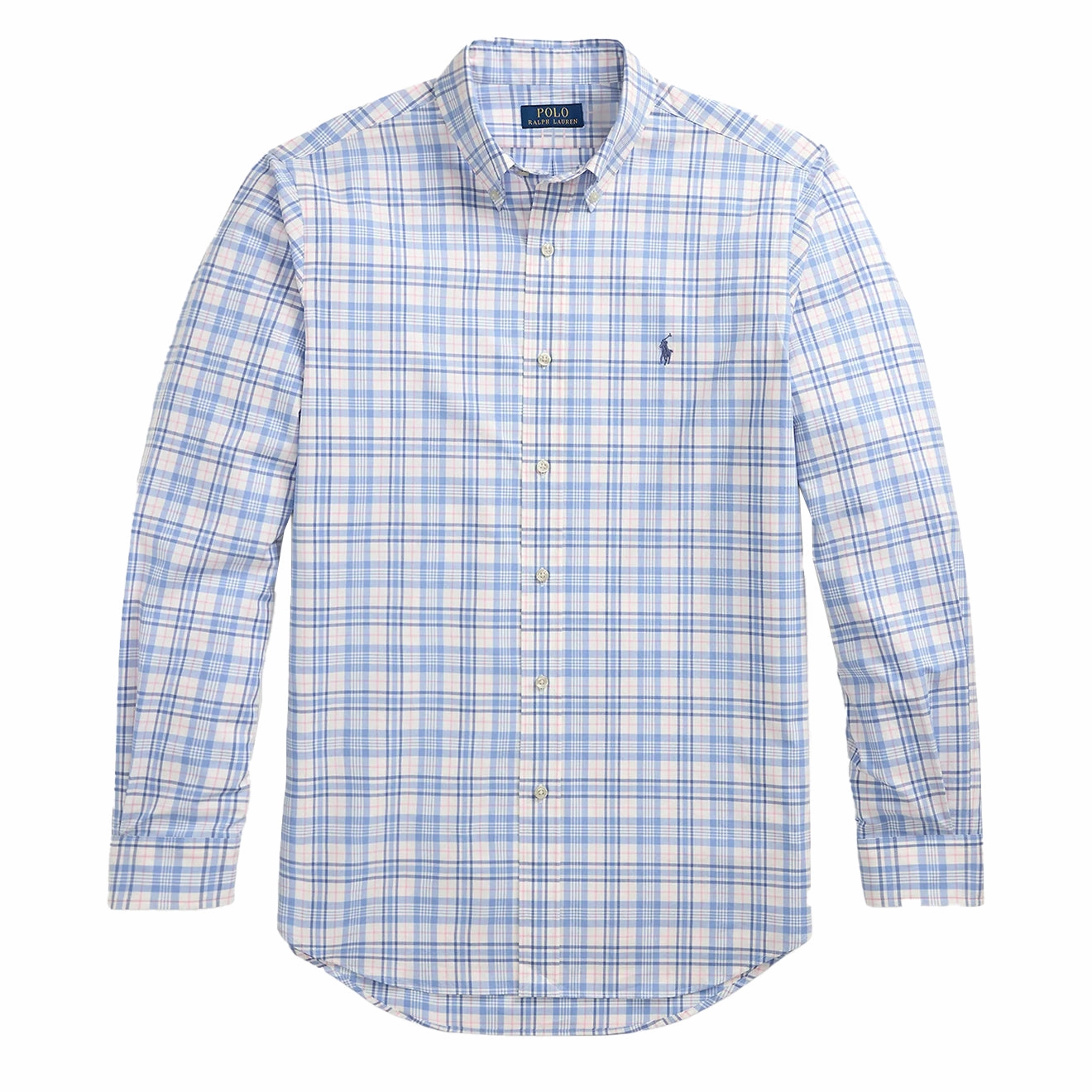 Polo Ralph Lauren Long Sleeve Sport Shirt Custom Blue Pink Multi Hot Pick Sale