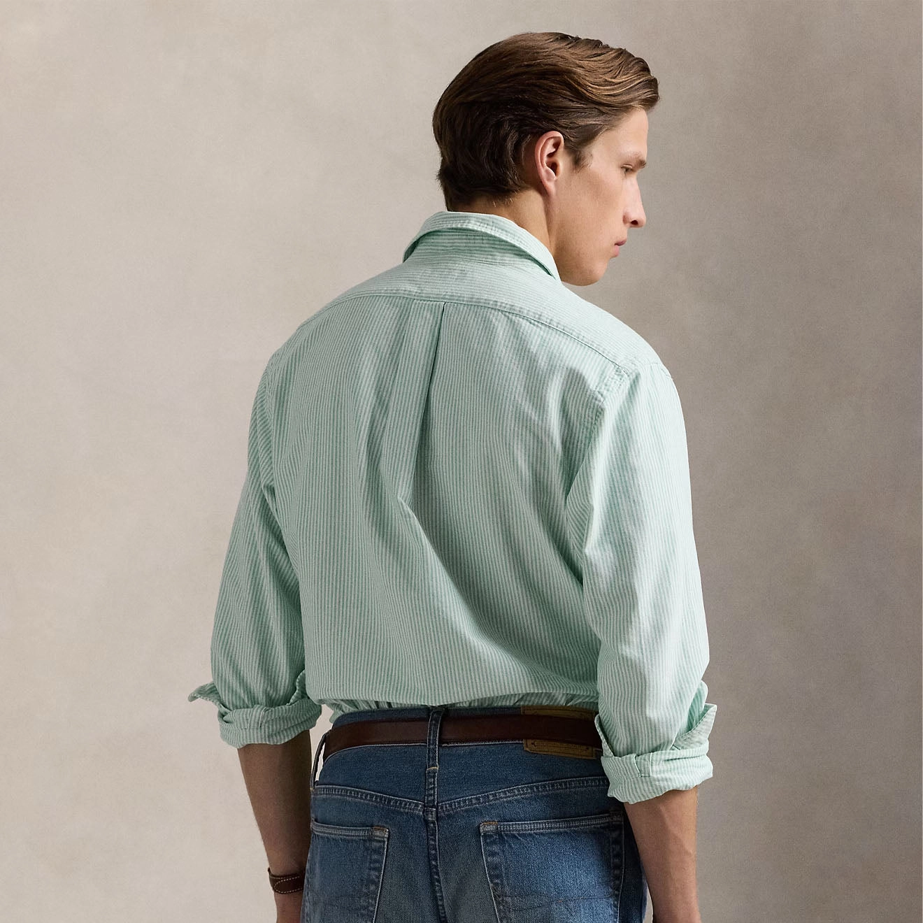 Polo Ralph Lauren Long Sleeve Sport Shirt Custom F Summer Emerald / White Hot Offer Inside