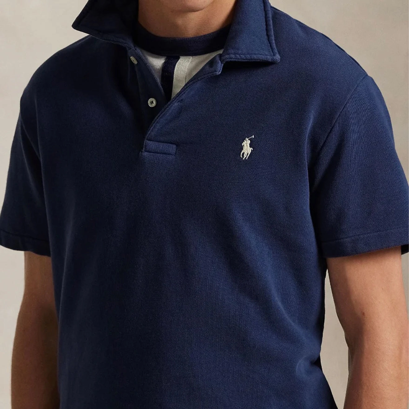 Shop the Best Deals Online Exclusive Offer Polo Ralph Lauren Loopback Fleece Polo Collar Sweatshirt Cruise Navy
