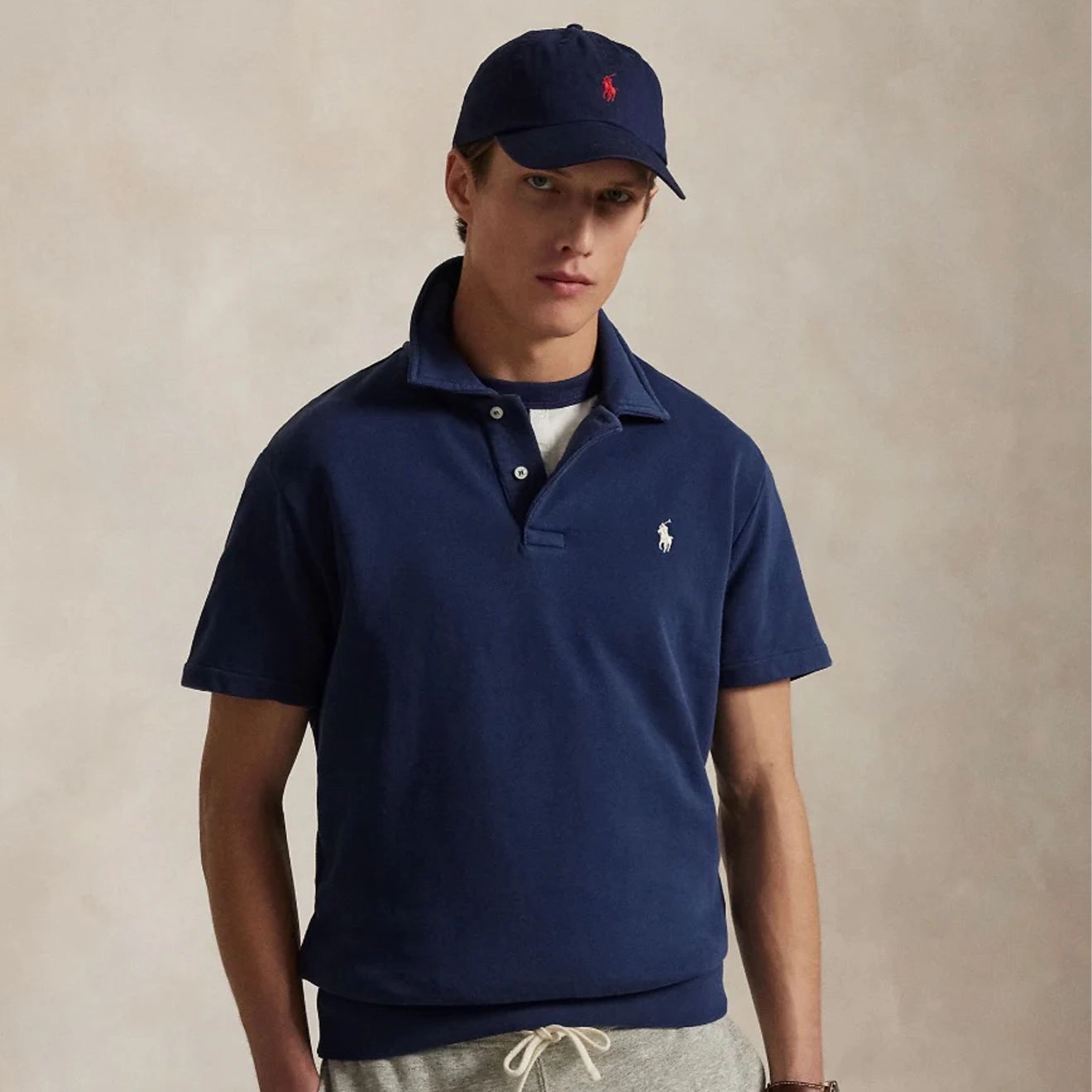 Polo Ralph Lauren Loopback Fleece Polo Collar Sweatshirt Cruise Navy Save Today Only Exclusive Online Offer