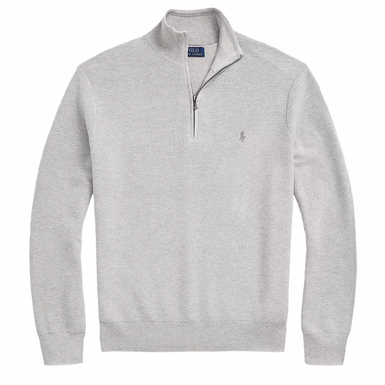 Mega Online Discount Polo Ralph Lauren Mesh-Knit Cotton Quarter-Zip Jumper Andover Heather