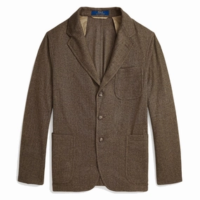 Polo Ralph Lauren Modern Herringbone Blazer Brown/Tan Big Clearance Event