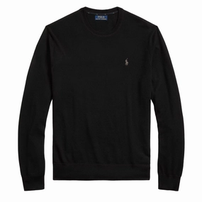 Clearance Steal Today Polo Ralph Lauren Slim Fit Washable Wool Jumper Polo Black