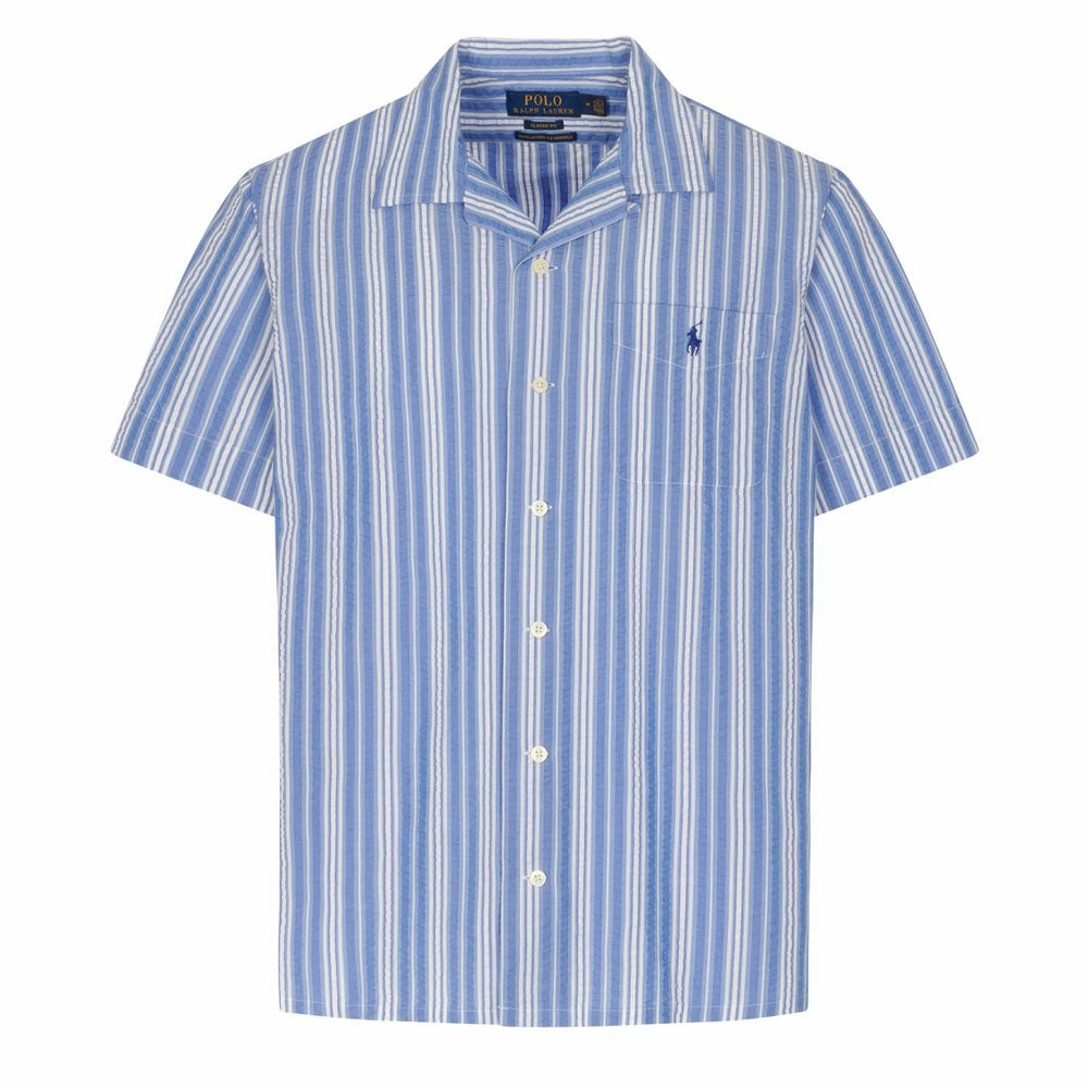 Polo Ralph Lauren Stripe Camp Shirt Blue / White Trending Offer Today