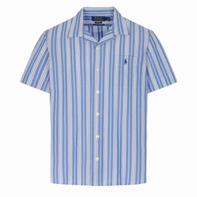 Exclusive Hot Pick Polo Ralph Lauren Stripe Camp Shirt Blue / White