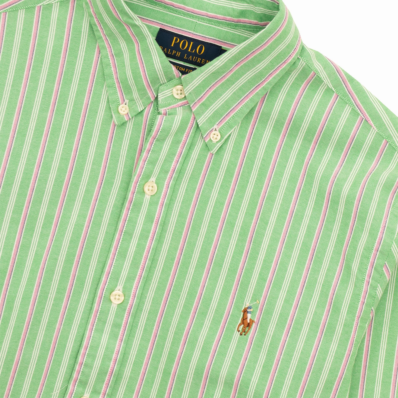 Polo Ralph Lauren Striped Oxford Shirt Green Pink Multi Deal of the Day Save Today Event