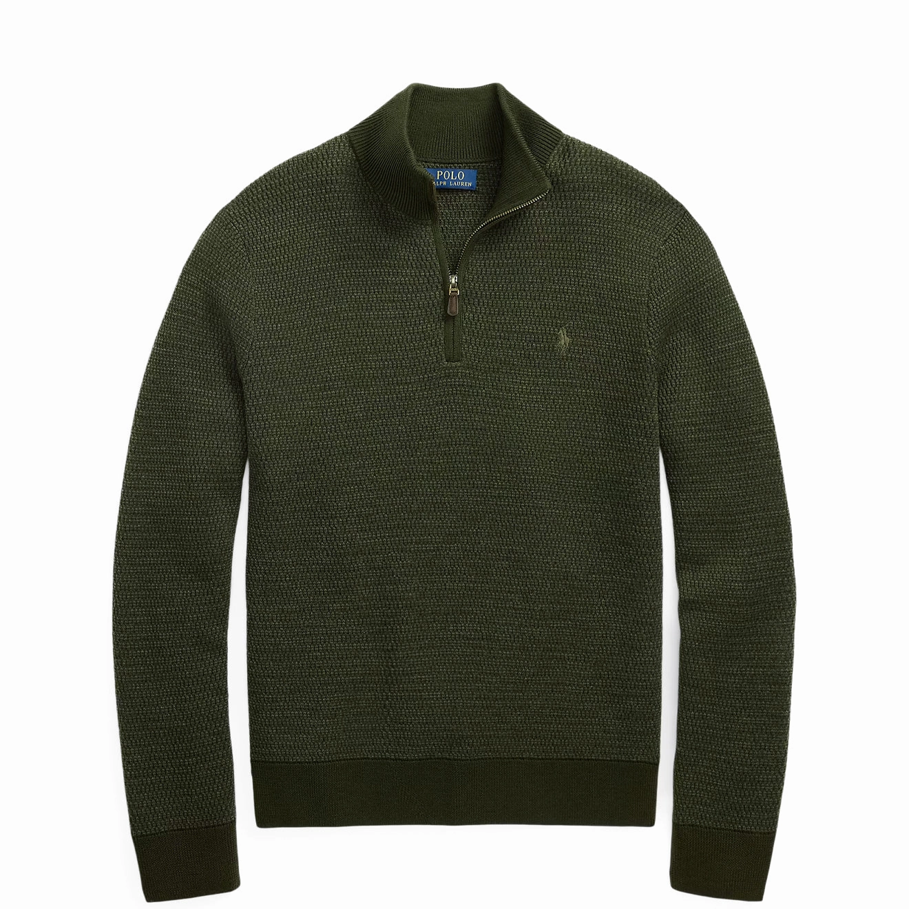 Polo Ralph Lauren Washable Wool Quarter-Zip Sweater Olive Combo New Arrival Discount Save Big Today