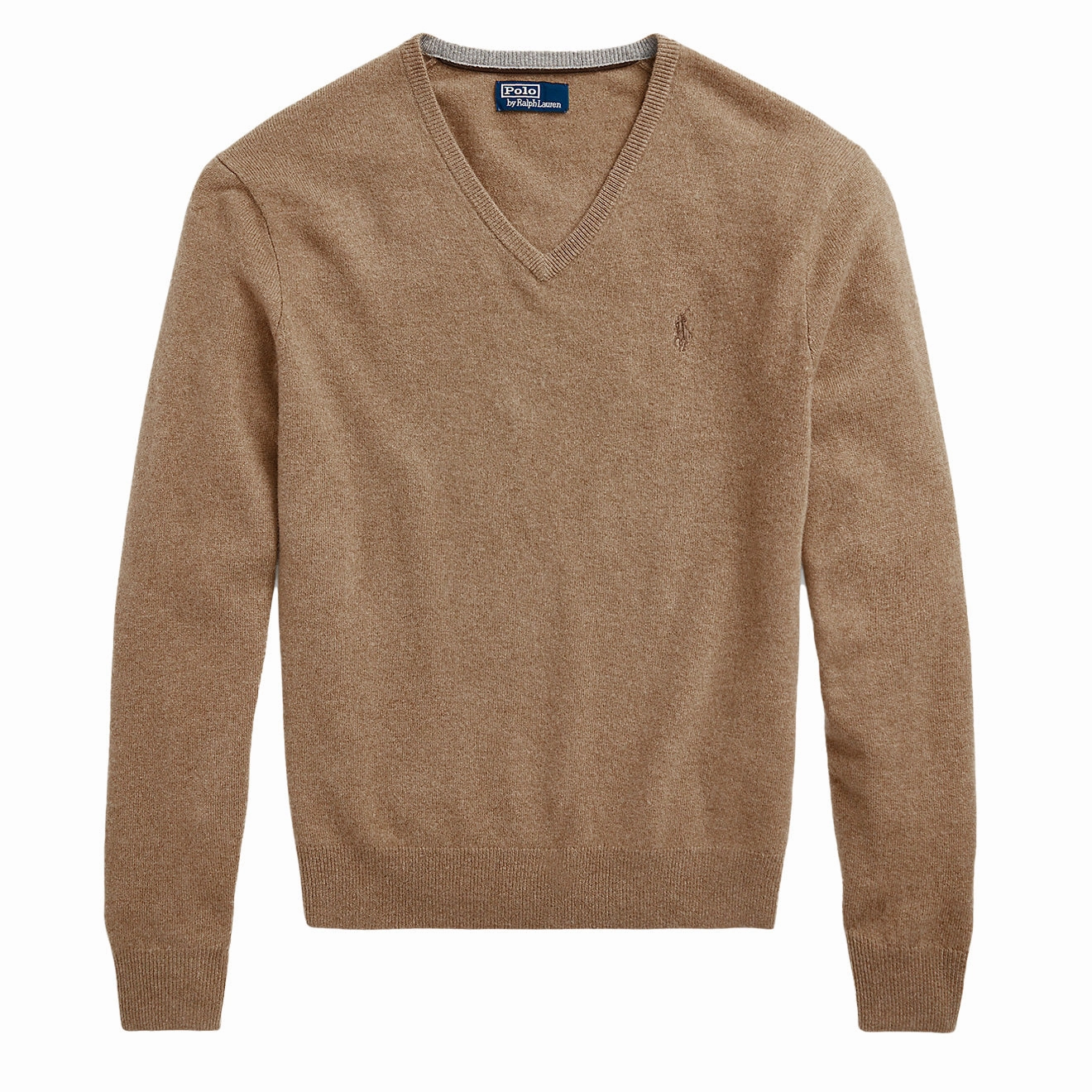 Polo Ralph Lauren Wool V-Neck Jumper Honey Brown Heather Dont Miss Todays Deal Special Savings Today