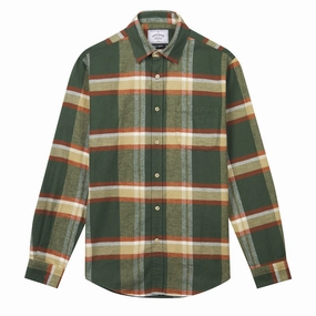 Clearance Steal Today Portuguese Flannel Farm Shirt Green / Orange