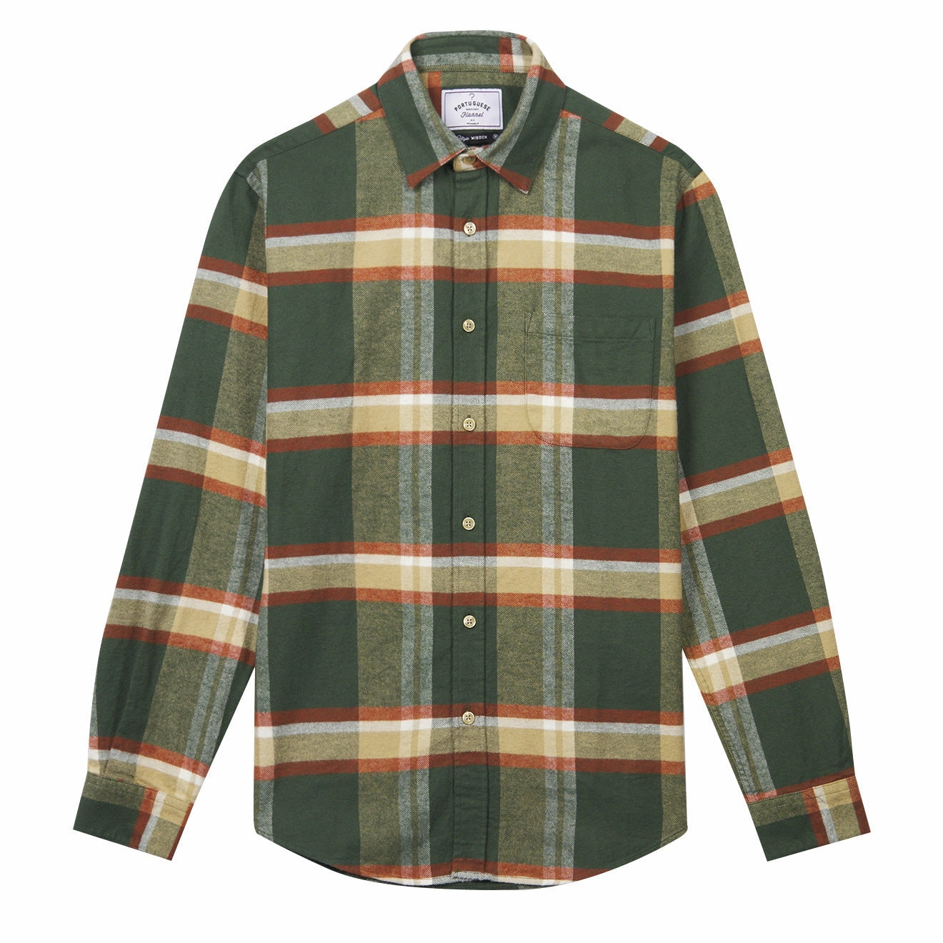 Portuguese Flannel Farm Shirt Green / Orange Save More Online