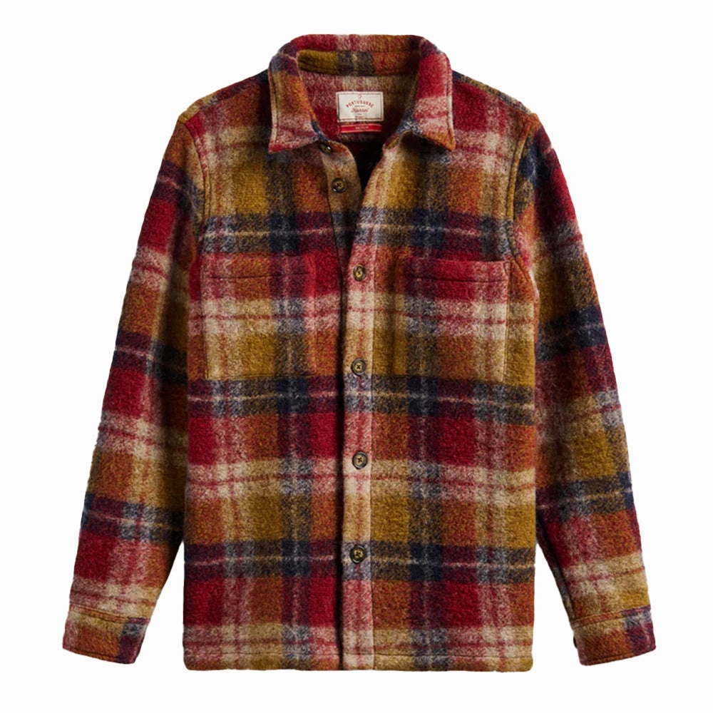 Portuguese Flannel Parker Overshirt Bordeaux Clearance Steal Today