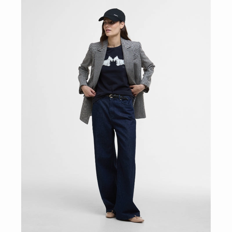 Big Savings Today Barbour Highlands Ladies T-Shirt - Navy