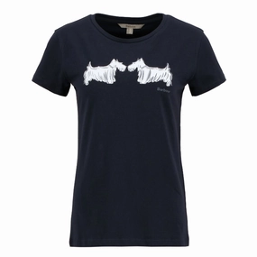 Barbour Highlands Ladies T-Shirt - Navy Todays Hot Savings
