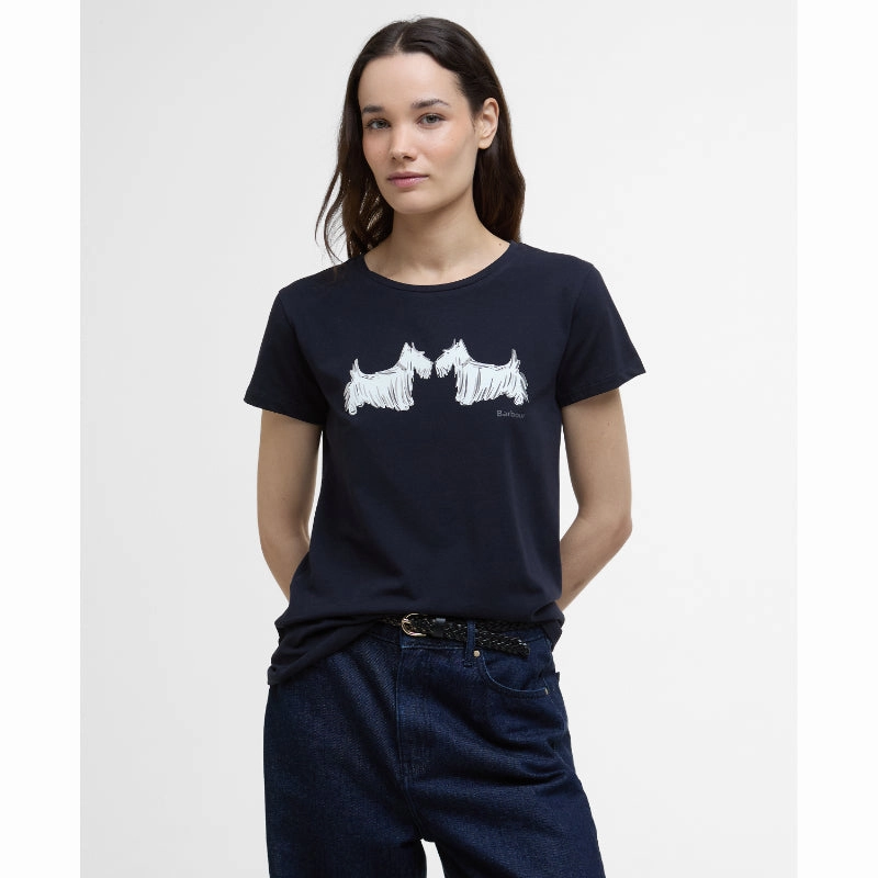 Today Only Discount Alert Trending Hot Picks Barbour Highlands Ladies T-Shirt - Navy