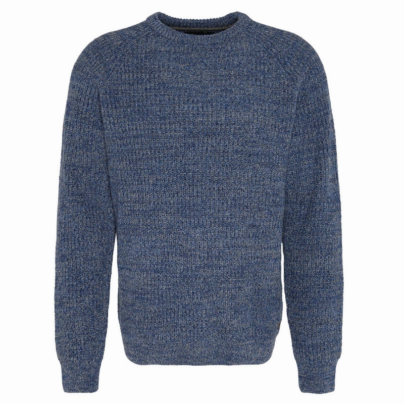 Barbour Horseford Lambswool Crew Neck Mens Jumper - River Blue Hot Offer Event Hot Pick of the Day