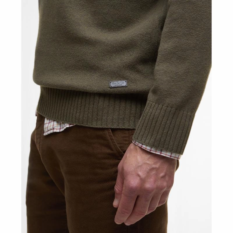 Today Only Offer Online Deal Frenzy Barbour Kelson Knitted Mens 1/4 Zip Jumper - Olive