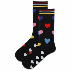 Women'S Fuzzy Hearts Non-Skid Crew Sock Gift Sale Event Dont Miss Hot Deals