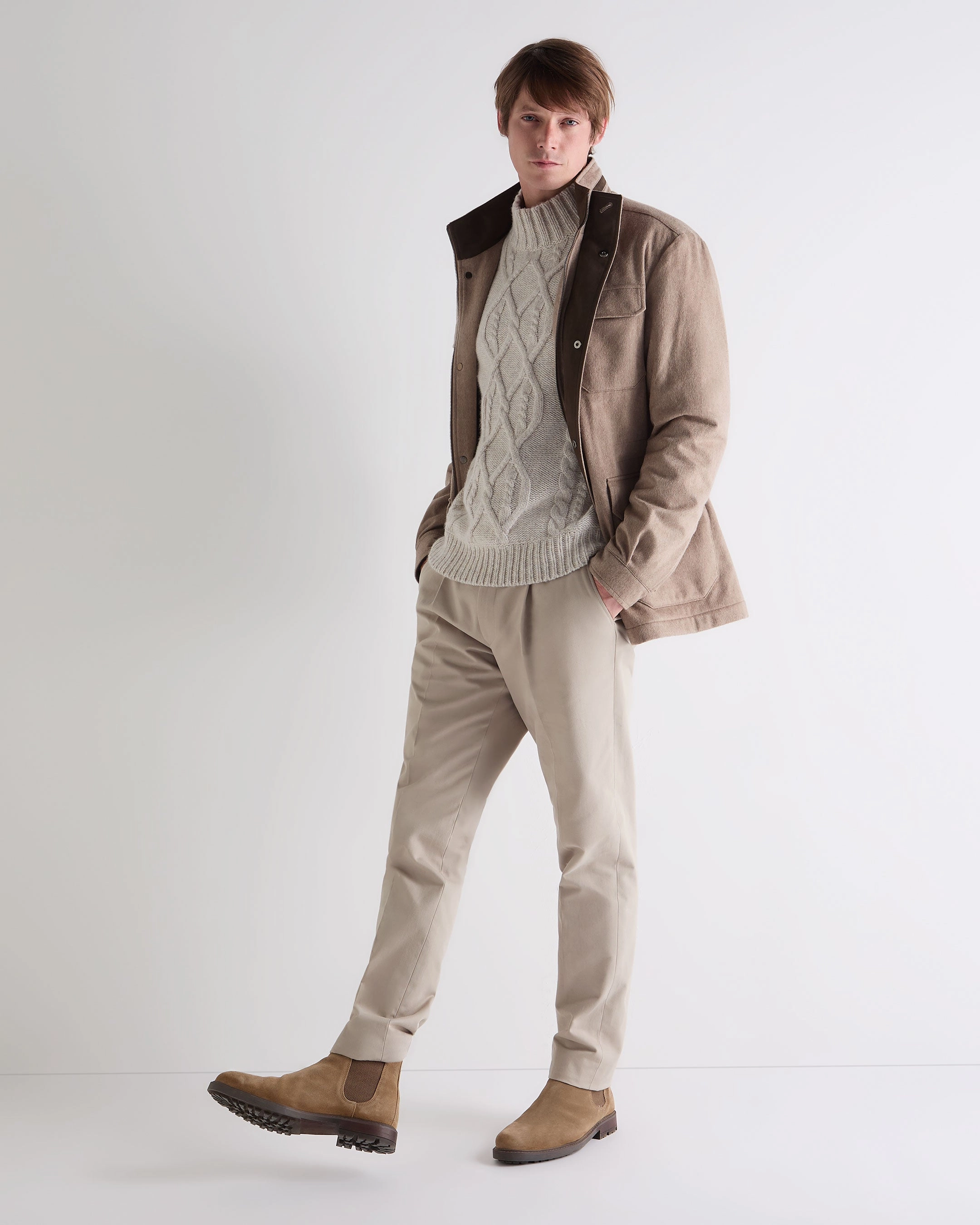 Exclusive Savings Event Save Today Event Men'S Hero Cable Cashmere Jumper Ash Grey Marl