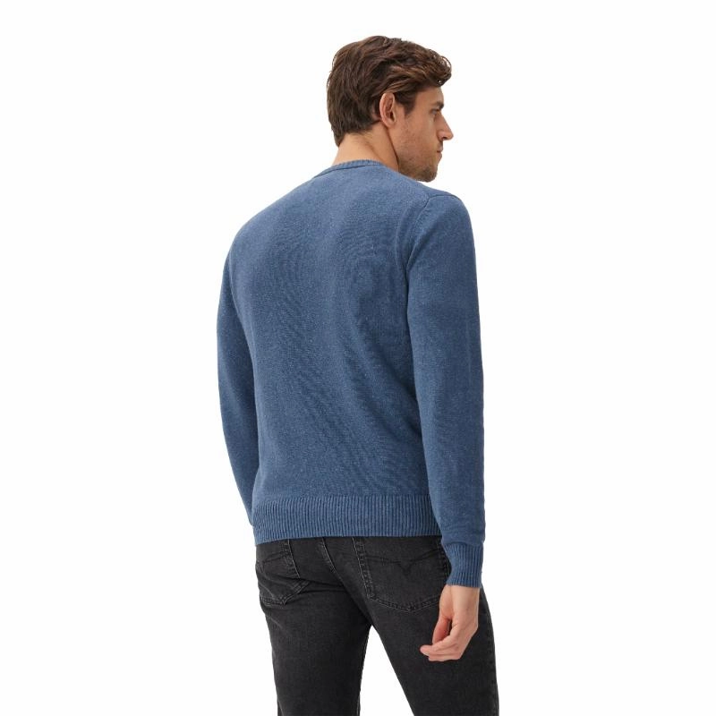 Limited Edition Offer Grab Your Hot Pick R.M.Williams Howe Mens Australian Extra Fine Merino Crew Neck Sweater - Mid Blue