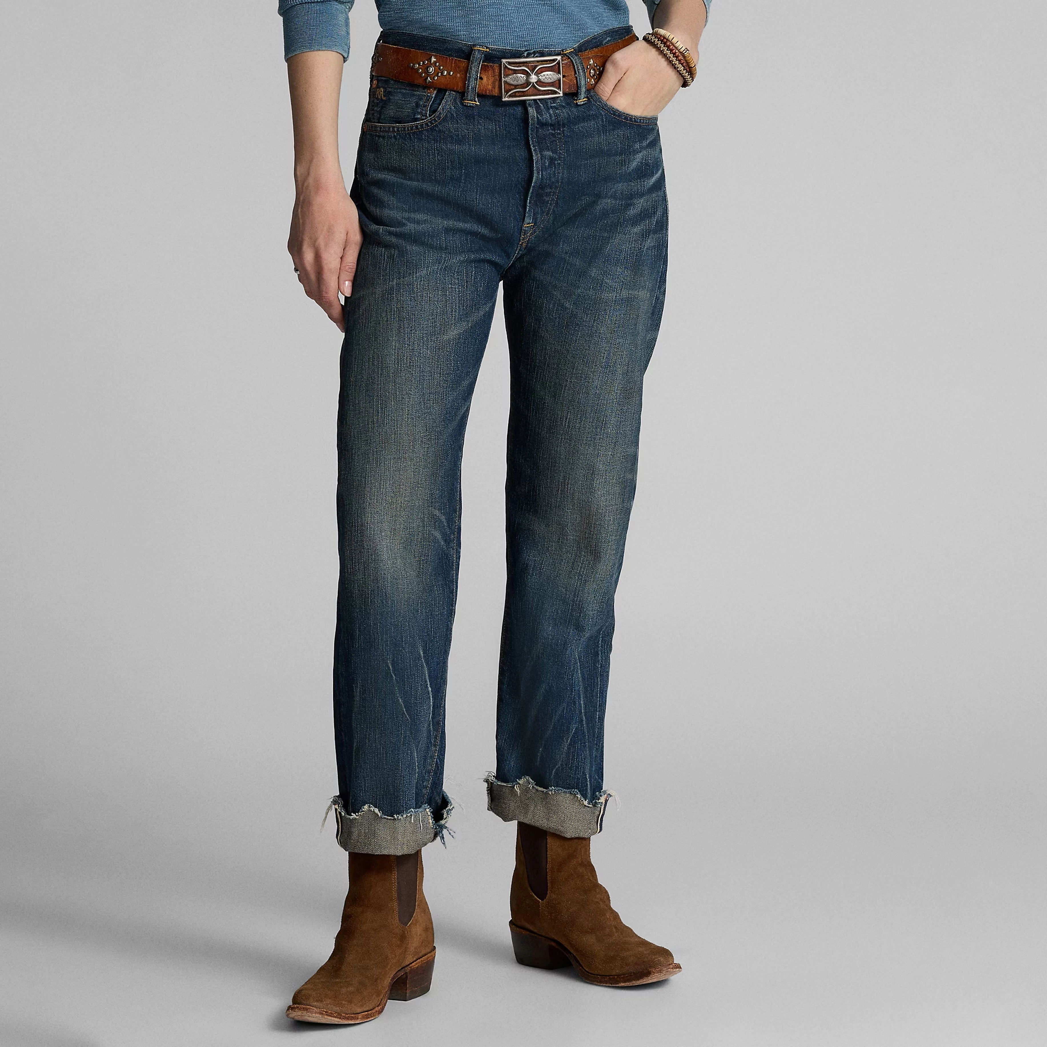 Rrl By Ralph Lauren Womens Boy Fit Straight Jeans Danni Wash Limited Stock Offer