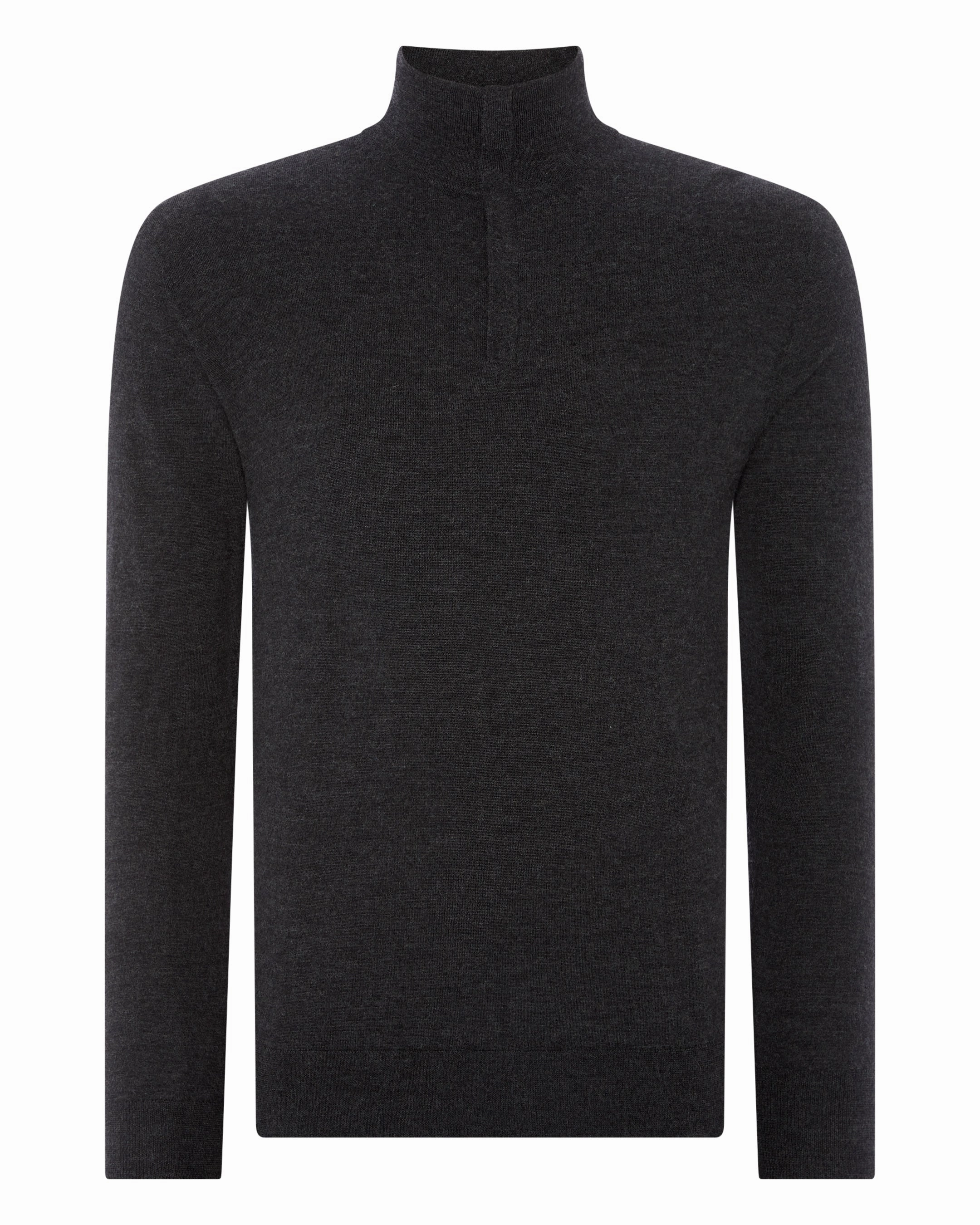 Today Only Discount Alert Todays Hot Savings Men'S Regent Fine Gauge Cashmere Half Zip Jumper Dark Charcoal Grey