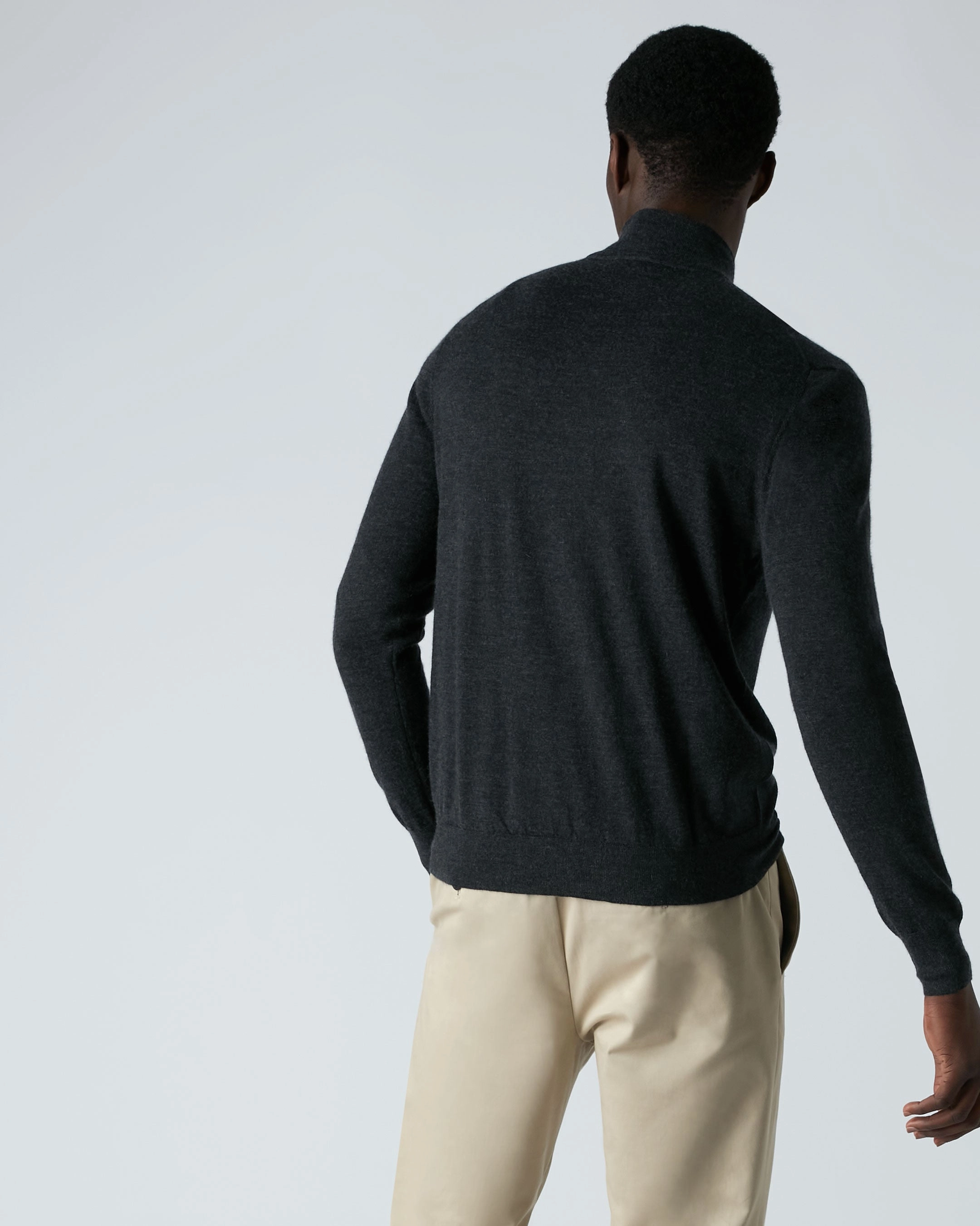 Save More Online Grab Todays Deal Men'S Regent Fine Gauge Cashmere Half Zip Jumper Dark Charcoal Grey