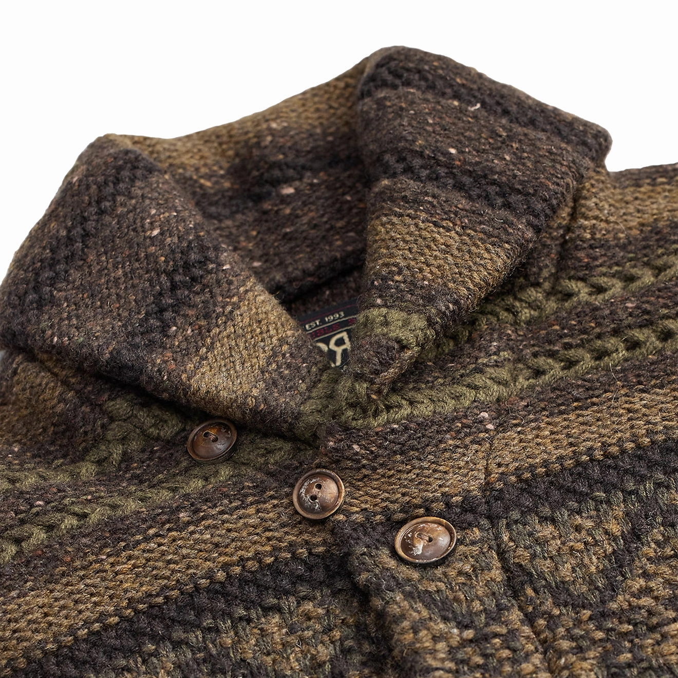 Rrl By Ralph Lauren Wool Cotton Shawl Collar Cardigan Brown Olive Multi Shop Now Save