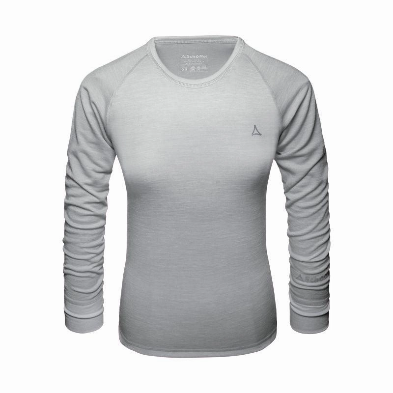 Online Exclusive Deal Schoffel Technical Crew Neck Ladies Merino Mix Base Layer - Opal Grey
