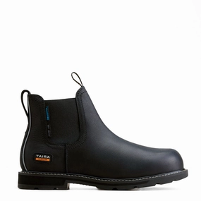 Ariat Groundbreaker Chelsea Waterproof Steel Toe Work Boot Black Hot Item Clearance