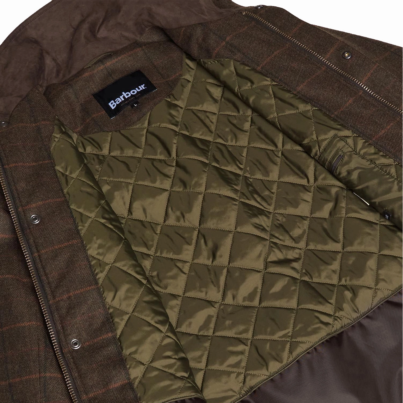 Barbour Wool Beaconsfield Jacket Burnhill Brown Check Best Seller Discount