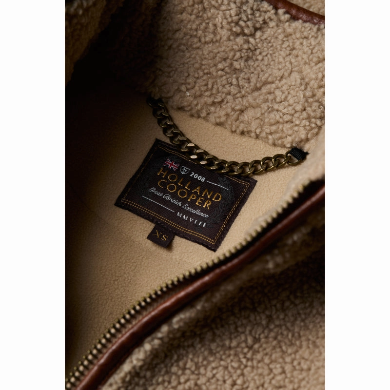 Hot Price Drop Holland Cooper Country Ladies Fleece Quarter Zip Jumper - Natural Borg