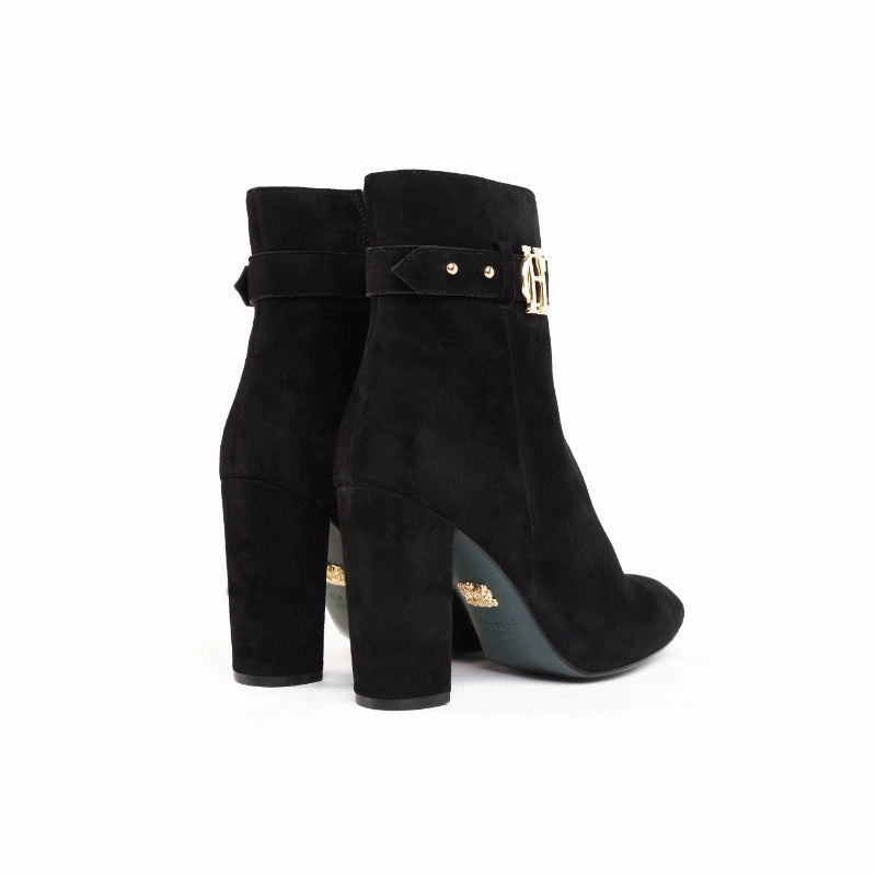 Holland Cooper Mayfair Suede Ladies Ankle Boots - Black Instant Discount Weekend Flash Offer